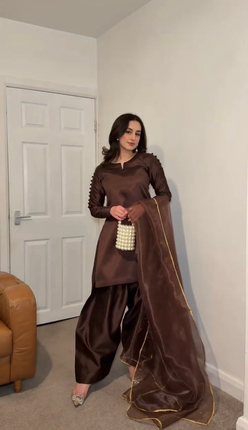 Chocolate Brown Farshi Set